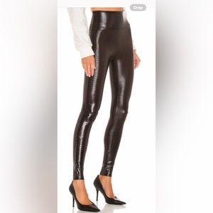 Spanx faux leather patent croc print leggings